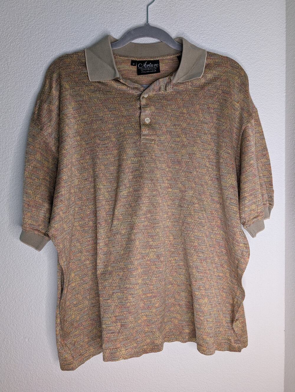Arturo Garibaldi Made in Italy Men's Cotton Pastel Shirt M Chic Travel Europe